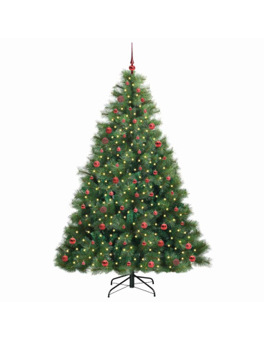 Albero di Natale artificiale con 300 LED Verde 210 cm PE e PVC