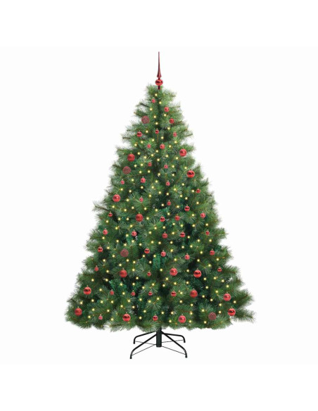 Albero di Natale artificiale con 300 LED Verde 210 cm PE e PVC