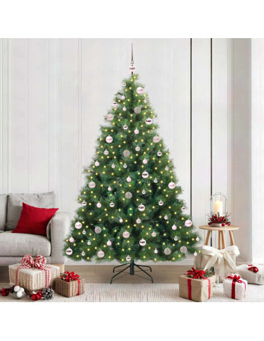 Albero di Natale artificiale con 300 LED Verde 210 cm PE e PVC