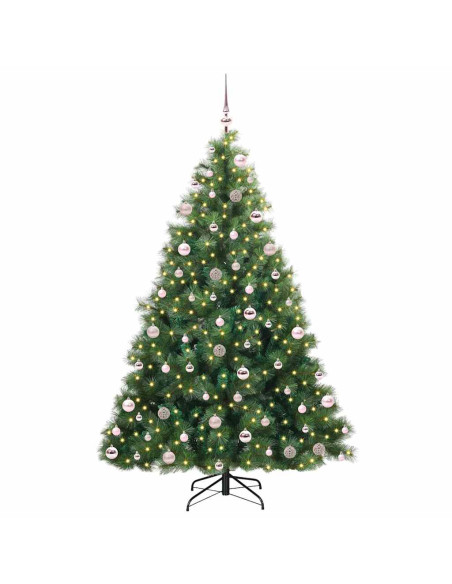 Albero di Natale artificiale con 300 LED Verde 210 cm PE e PVC