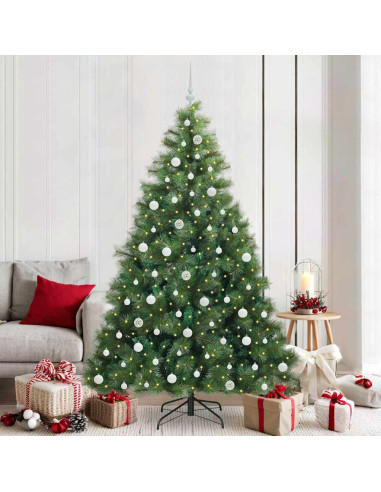Albero di Natale artificiale con 300 LED Verde 210 cm PE e PVC