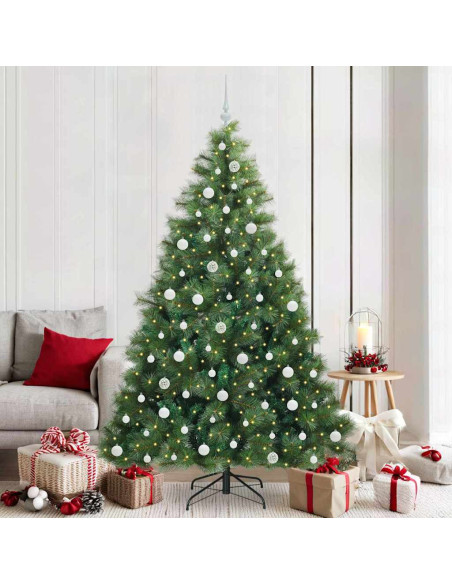 Albero di Natale artificiale con 300 LED Verde 210 cm PE e PVC