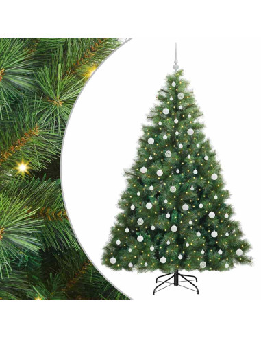 Albero di Natale artificiale con 300 LED Verde 210 cm PE e PVC