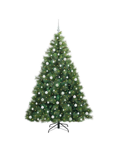 Albero di Natale artificiale con 300 LED Verde 210 cm PE e PVC