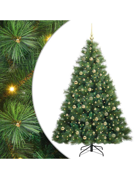 Albero di Natale artificiale con 300 LED Verde 210 cm PE e PVC