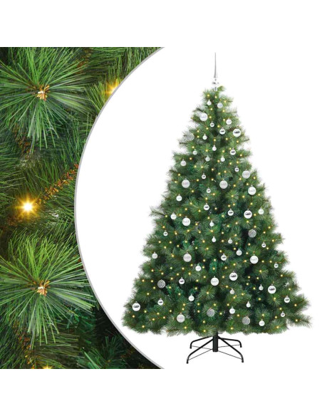 Albero di Natale artificiale con 300 LED Verde 210 cm PE e PVC