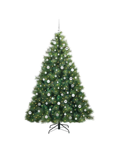 Albero di Natale artificiale con 300 LED Verde 210 cm PE e PVC