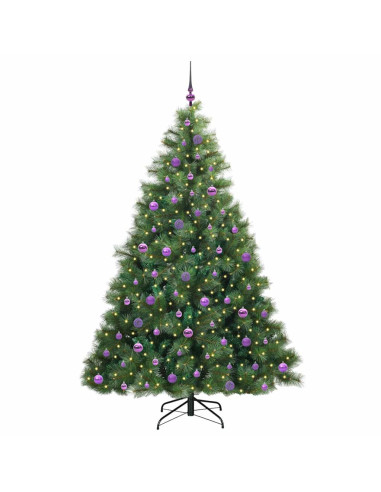 Albero di Natale artificiale con 300 LED Verde 210 cm PE e PVC