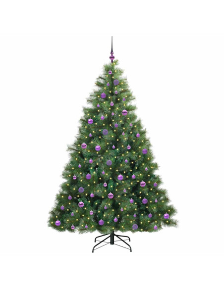 Albero di Natale artificiale con 300 LED Verde 210 cm PE e PVC