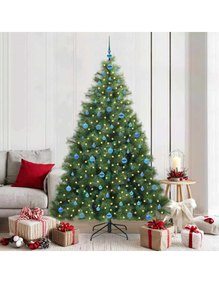 Albero di Natale artificiale con 300 LED Verde 210 cm PE e PVC
