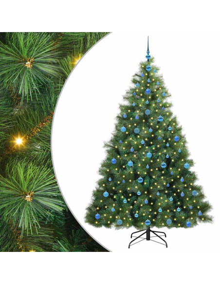 Albero di Natale artificiale con 300 LED Verde 210 cm PE e PVC