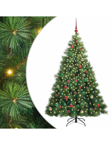 Albero di Natale artificiale con 300 LED Verde 210 cm PE e PVC