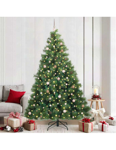 Albero di Natale artificiale con 300 LED Verde 240 cm PE e PVC