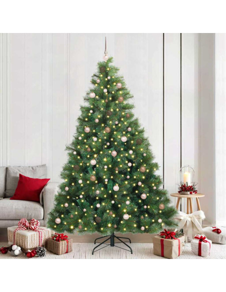 Albero di Natale artificiale con 300 LED Verde 240 cm PE e PVC