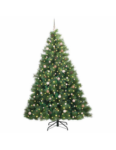 Albero di Natale artificiale con 300 LED Verde 240 cm PE e PVC