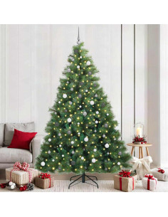 Albero di Natale artificiale con 300 LED Verde 240 cm PE e PVC 2
