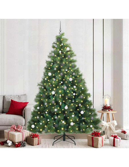 Albero di Natale artificiale con 300 LED Verde 240 cm PE e PVC
