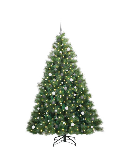 Albero di Natale artificiale con 300 LED Verde 240 cm PE e PVC