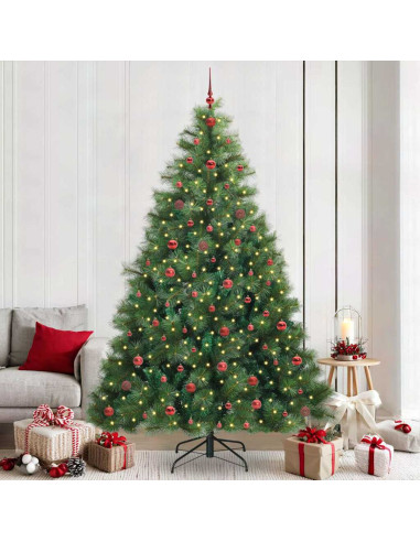 Albero di Natale artificiale con 300 LED Verde 240 cm PE e PVC