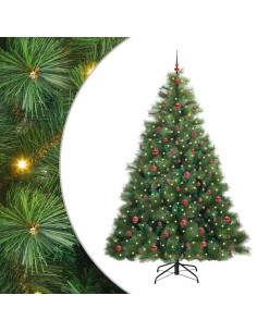 Albero di Natale artificiale con 300 LED Verde 240 cm PE e PVC 2