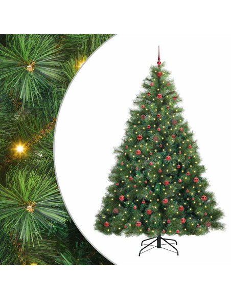 Albero di Natale artificiale con 300 LED Verde 240 cm PE e PVC