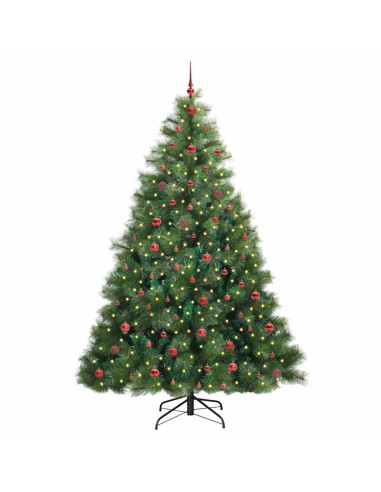 Albero di Natale artificiale con 300 LED Verde 240 cm PE e PVC