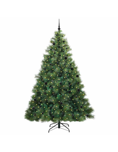 Albero di Natale artificiale con 300 LED Verde 240 cm PE e PVC