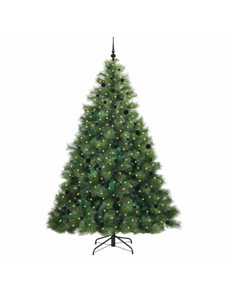 Albero di Natale artificiale con 300 LED Verde 240 cm PE e PVC