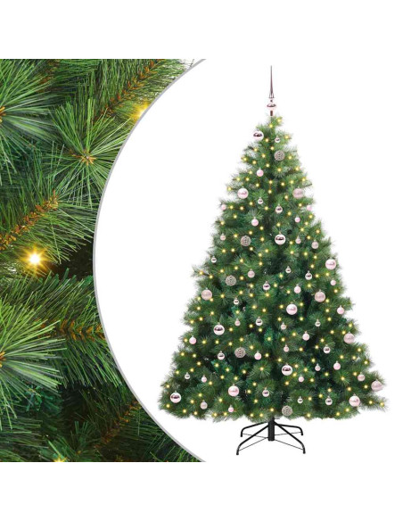 Albero di Natale artificiale con 300 LED Verde 240 cm PE e PVC
