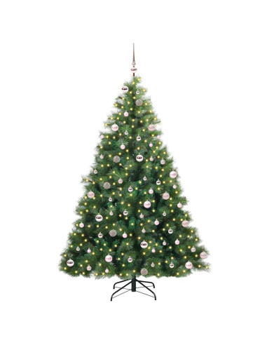 Albero di Natale artificiale con 300 LED Verde 240 cm PE e PVC