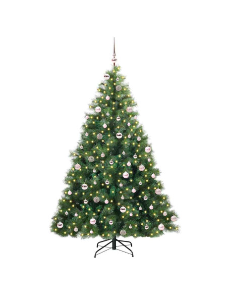 Albero di Natale artificiale con 300 LED Verde 240 cm PE e PVC
