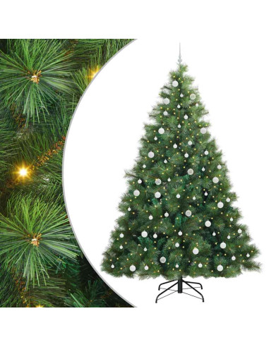 Albero di Natale artificiale con 300 LED Verde 240 cm PE e PVC