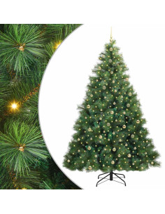 Albero di Natale artificiale con 300 LED Verde 240 cm PE e PVC 2