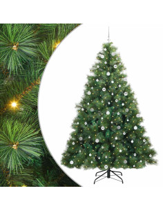 Albero di Natale artificiale con 300 LED Verde 240 cm PE e PVC 2