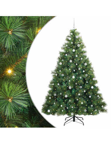 Albero di Natale artificiale con 300 LED Verde 240 cm PE e PVC