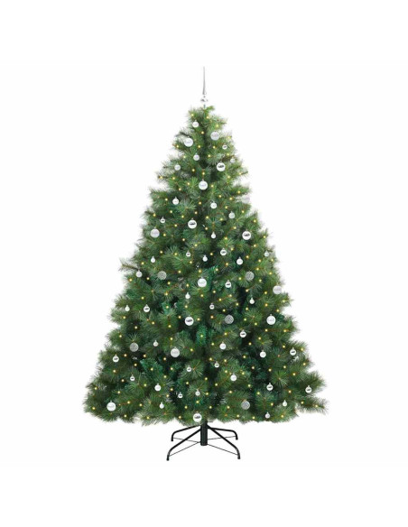 Albero di Natale artificiale con 300 LED Verde 240 cm PE e PVC
