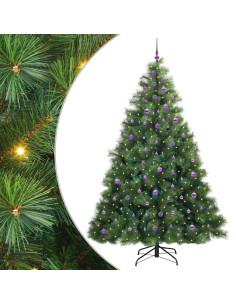 Albero di Natale artificiale con 300 LED Verde 240 cm PE e PVC 2