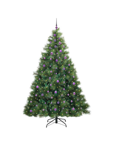 Albero di Natale artificiale con 300 LED Verde 240 cm PE e PVC