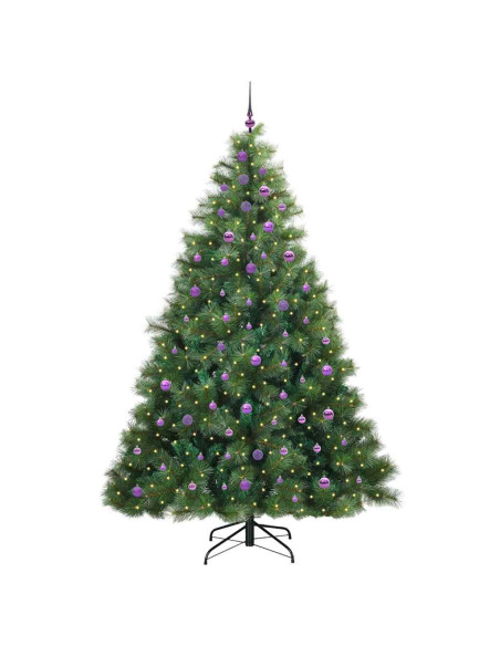 Albero di Natale artificiale con 300 LED Verde 240 cm PE e PVC
