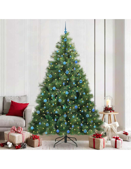 Albero di Natale artificiale con 300 LED Verde 240 cm PE e PVC