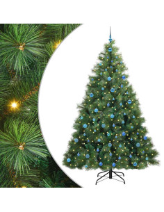 Albero di Natale artificiale con 300 LED Verde 240 cm PE e PVC 2