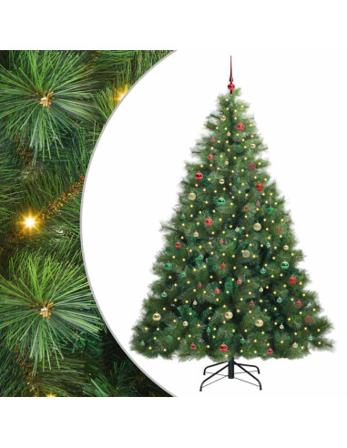 Albero di Natale artificiale con 300 LED Verde 240 cm PE e PVC