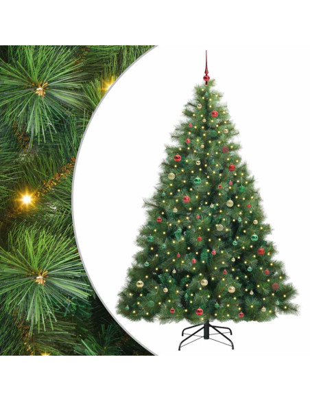 Albero di Natale artificiale con 300 LED Verde 240 cm PE e PVC