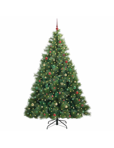 Albero di Natale artificiale con 300 LED Verde 240 cm PE e PVC