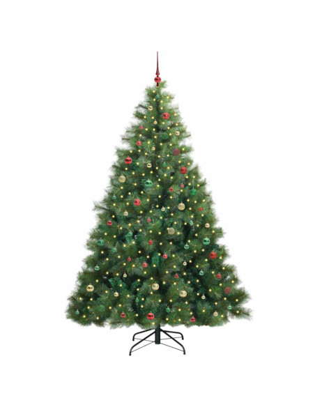 Albero di Natale artificiale con 300 LED Verde 240 cm PE e PVC