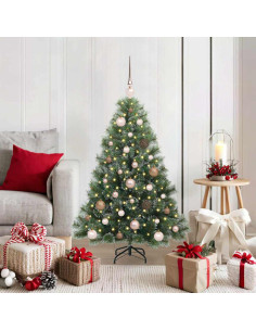 Albero di Natale artificiale con 150 LED Verde 120 cm PE e PVC 2