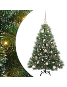 Albero di Natale artificiale con 150 LED Verde 120 cm PE e PVC 2