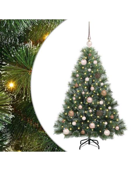 Albero di Natale artificiale con 150 LED Verde 120 cm PE e PVC