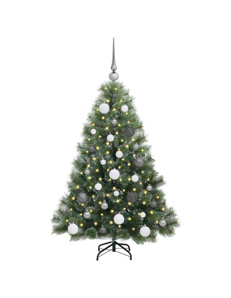 Albero di Natale artificiale con 150 LED Verde 120 cm PE e PVC