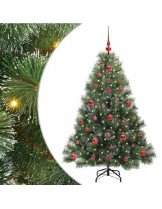 Albero di Natale artificiale con 150 LED Verde 120 cm PE e PVC 2